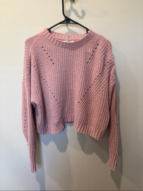 American Eagle Outfitters Sweaters - American Eagle Outfitters Dusty Pink Chunky Crewneck Sweater